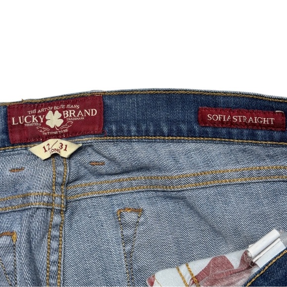 {Lucky Brand} "Sofia Straight" Tall Long Straight Leg Stretch Denim Jeans - Picture 5 of 7